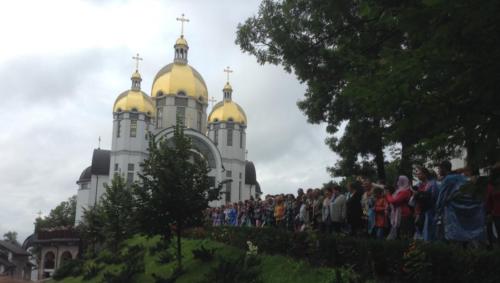 pilgrims participate in the annual pilgrimage at the Shrine of Our Lady of Zarvanytsia